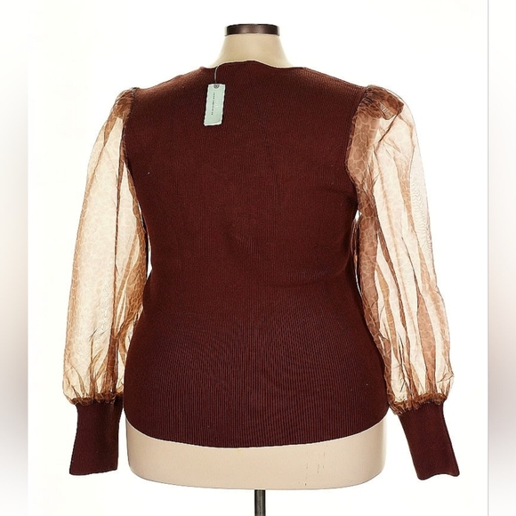 Dolan Left Coast Collection Plus Size Burgundy Sweater — Size 3X - Picture 3 of 8